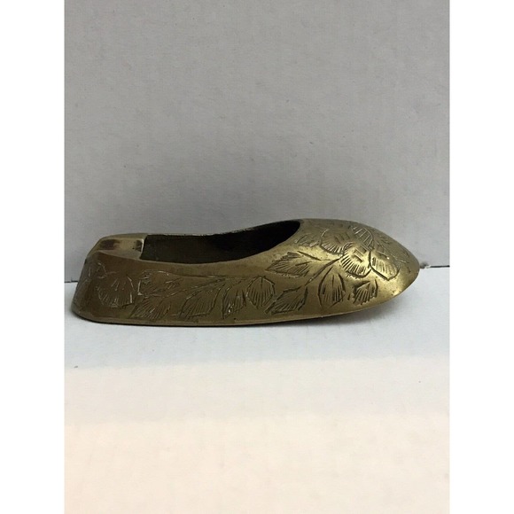 Vintage Brass Shoe Slipper Ashtray Made In India 3” - Picture 3 of 6